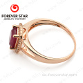 Natürliche Ruby Damen Ring 18k Gold Fingerring